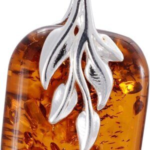Amber Jewelry for Women - GIA Certified Sterling Silver and Baltic Honey Amber P